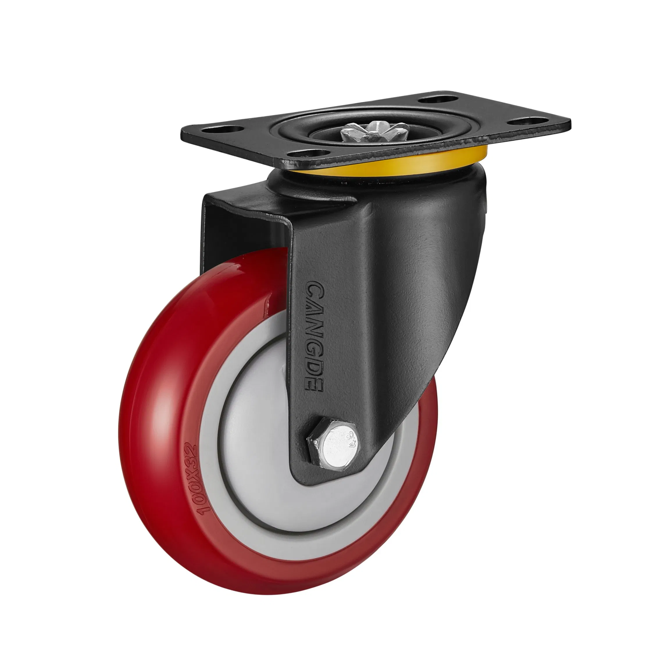 Industrial Castor Swivel PU Caster with Thread Stem for Trolley