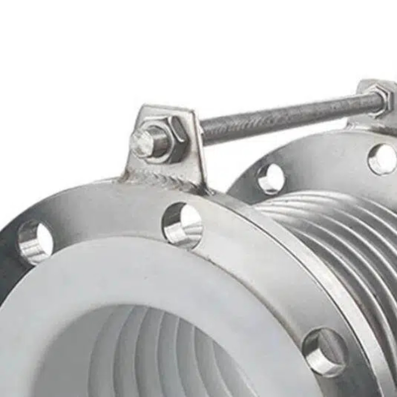 Stainless Steel Bellows Compensator with PTFE Lining, Flanged Metal Expansion Joint