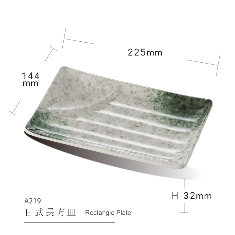 BPA Free Salad Plate Divided Melamine Plate with Sauce Compartment