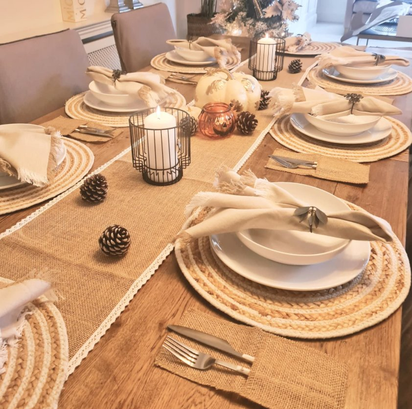 12inchx10yards No-Fray Burlap Rolls for Table Runners and Crafts