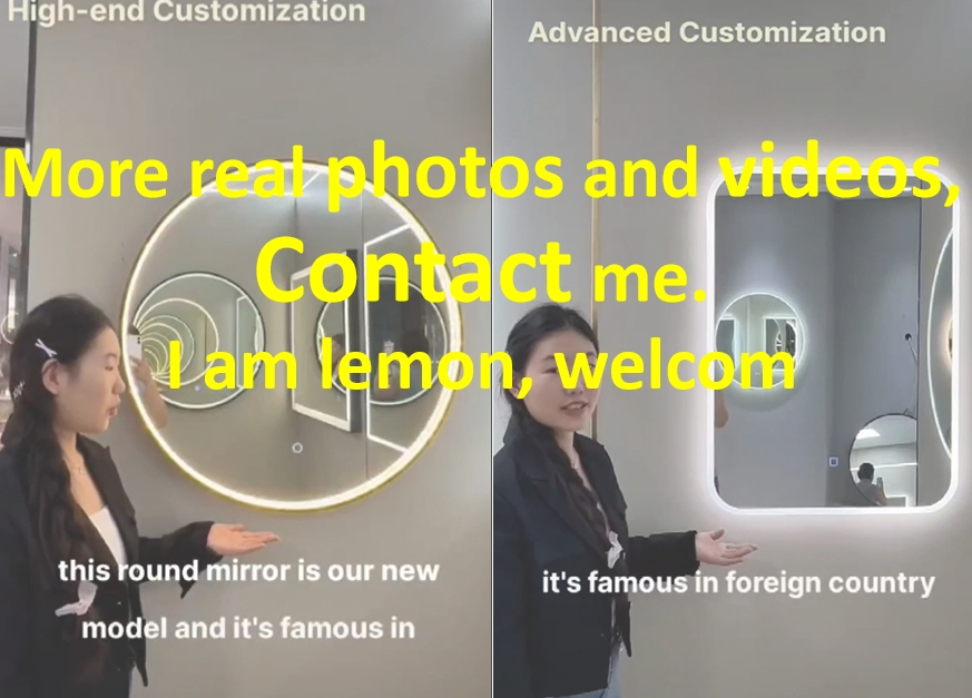 Customized Home Decoration Glass Smart Dressing Vanity Makeup Sticker Salon Espejos Bathroom Wall LED Light Full Body Mirror/Sink/Toilet/Hair Dryer/Toothbrush