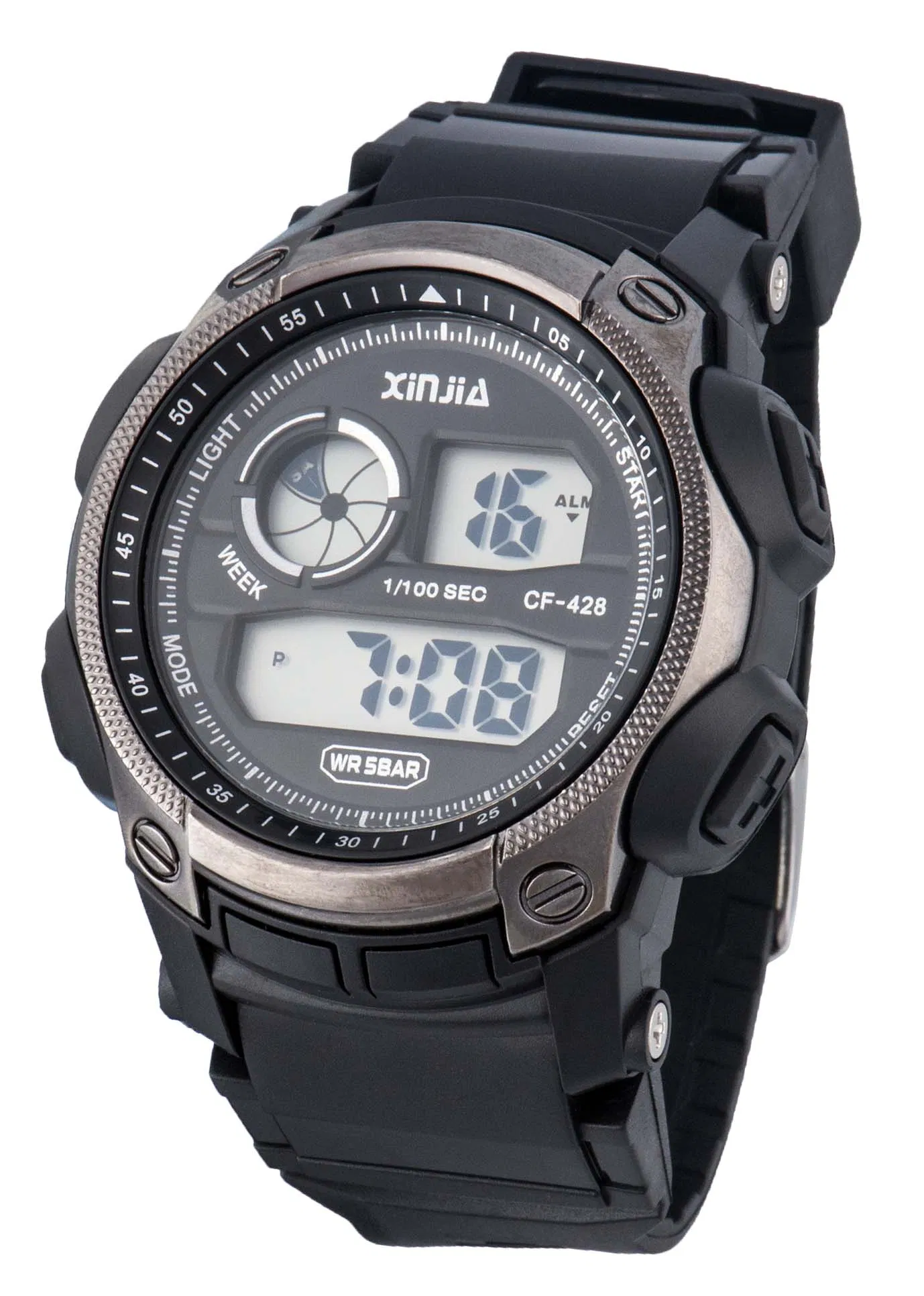 2019 Latest Charming Sport Watch, Plastic Case Watch 5ATM Water-Resistant