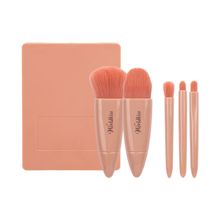 5PCS Custom Pink Mini Travel Beauty Brush Set Portable Makeup Brushes