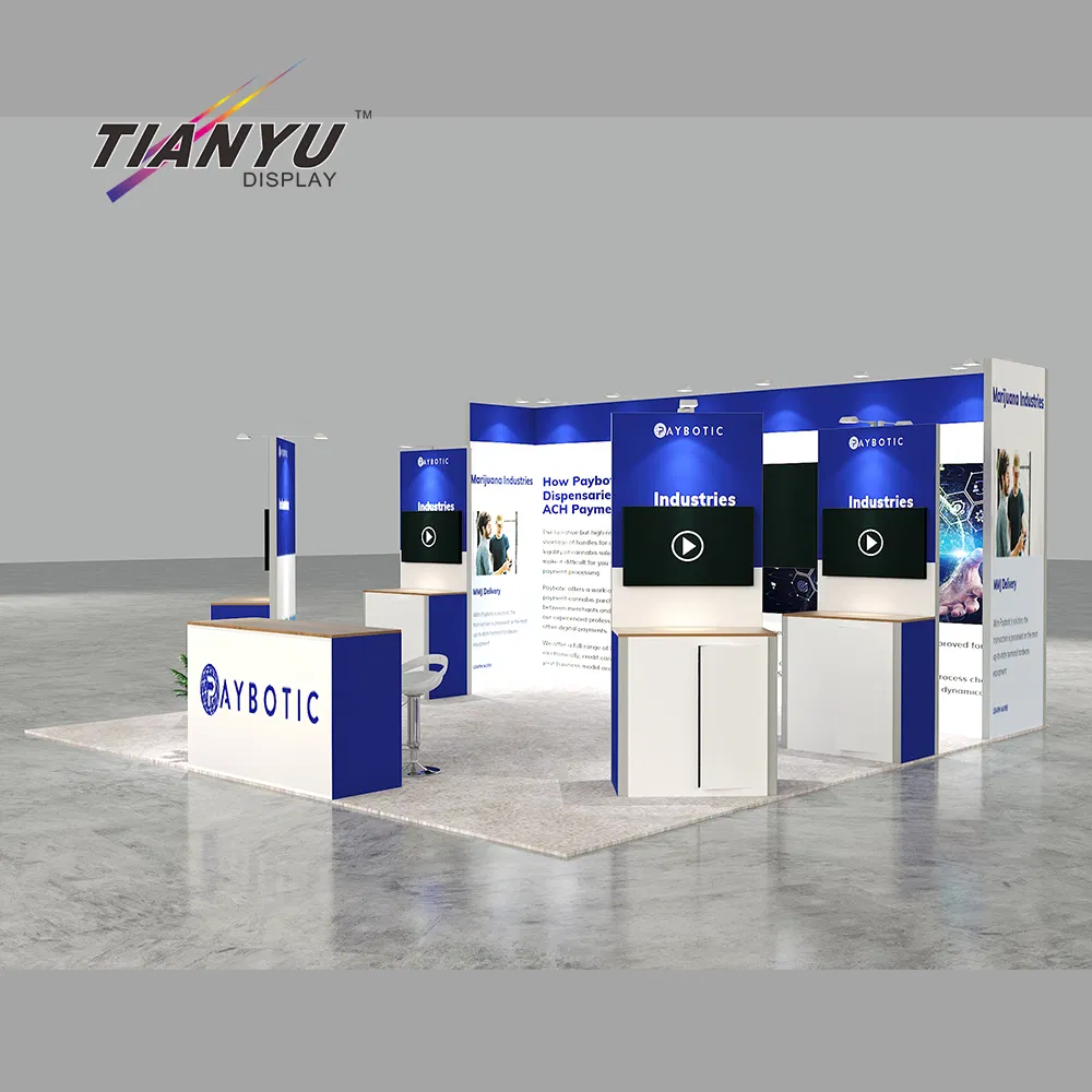 Open Design Aluminum Profiles Modular Custom Trade Show Booth with TV Stand for Museum Exhibition