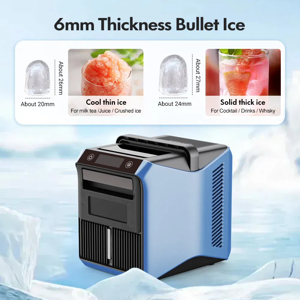 Tiefu Ice Maker Countertop, 24lbs/24h Portable Ice Maker Machine with Self-Cleaning, 9 Cubes in 6 Minutes Fast Make Ice for Home Kitchen RV Outdoor