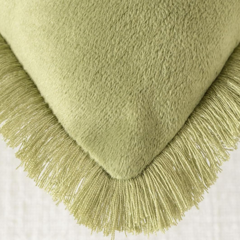 Boho Throw Pillow with Tassels Soft Velvet Lumbar Pillow Home Decor