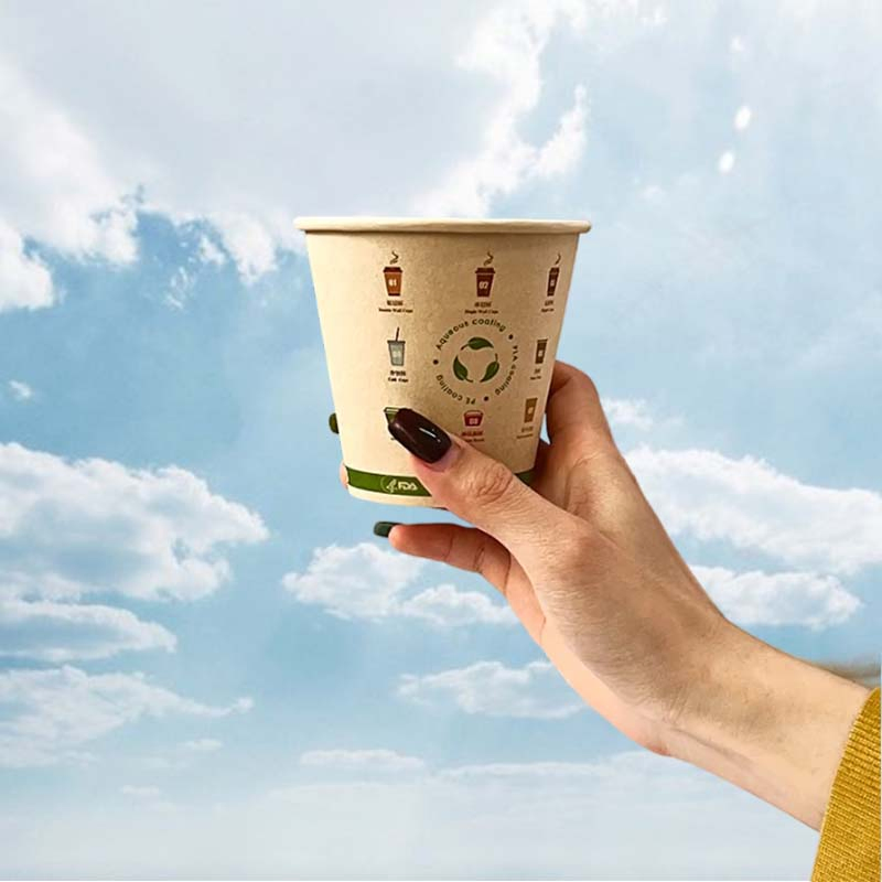Compostable Biodegradable Bamboo Pulp Paper Coffee Cup Custom Printed Eco-Friendly Disposable Paper Cups with PLA Lined