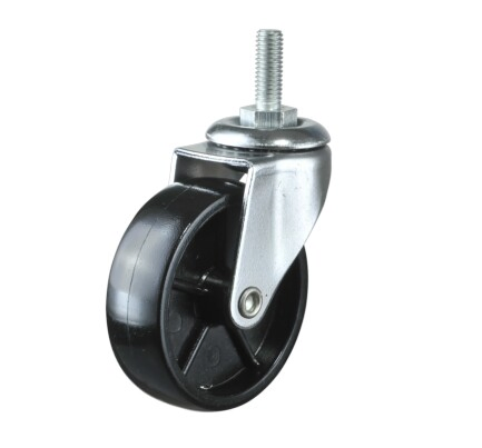 China Castor Factory Light Duty Trolley Wheels 75mm Swivel Thread Stem Polyurethane Caster Wheel