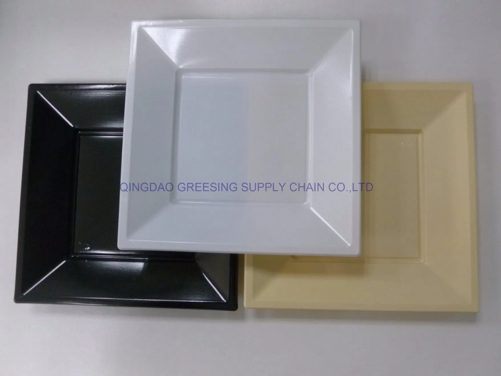7" 18cm Food Grade Disposable PS Plastic Square Plate