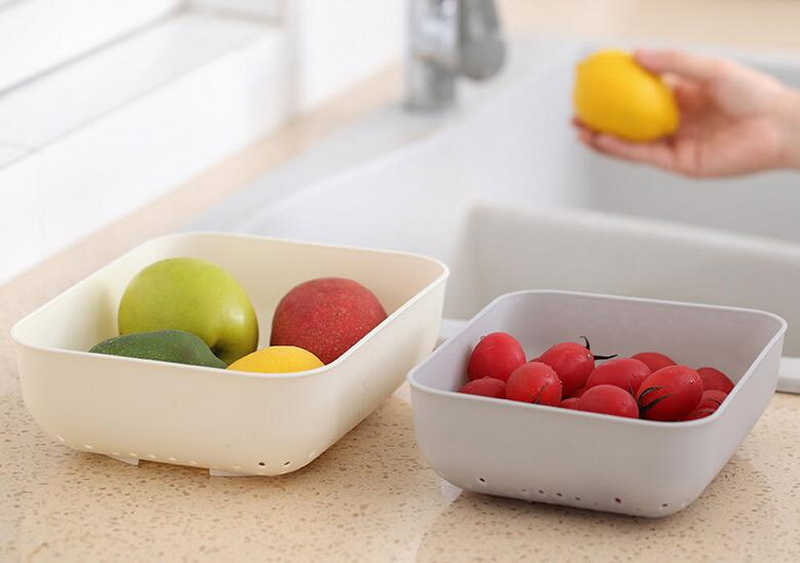 Rectangle Fruit Vegetables Wash Drain Basket