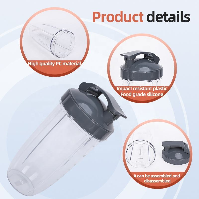 32oz Tall Cups with Flip Top to Go Lip and Lid Ring for Nutri Blender