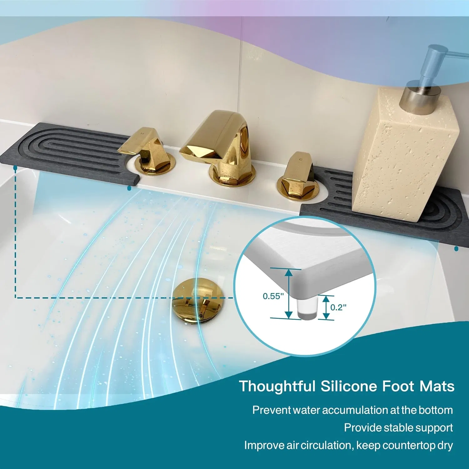 Коврик сушильный из диатомита для кухни и ванной