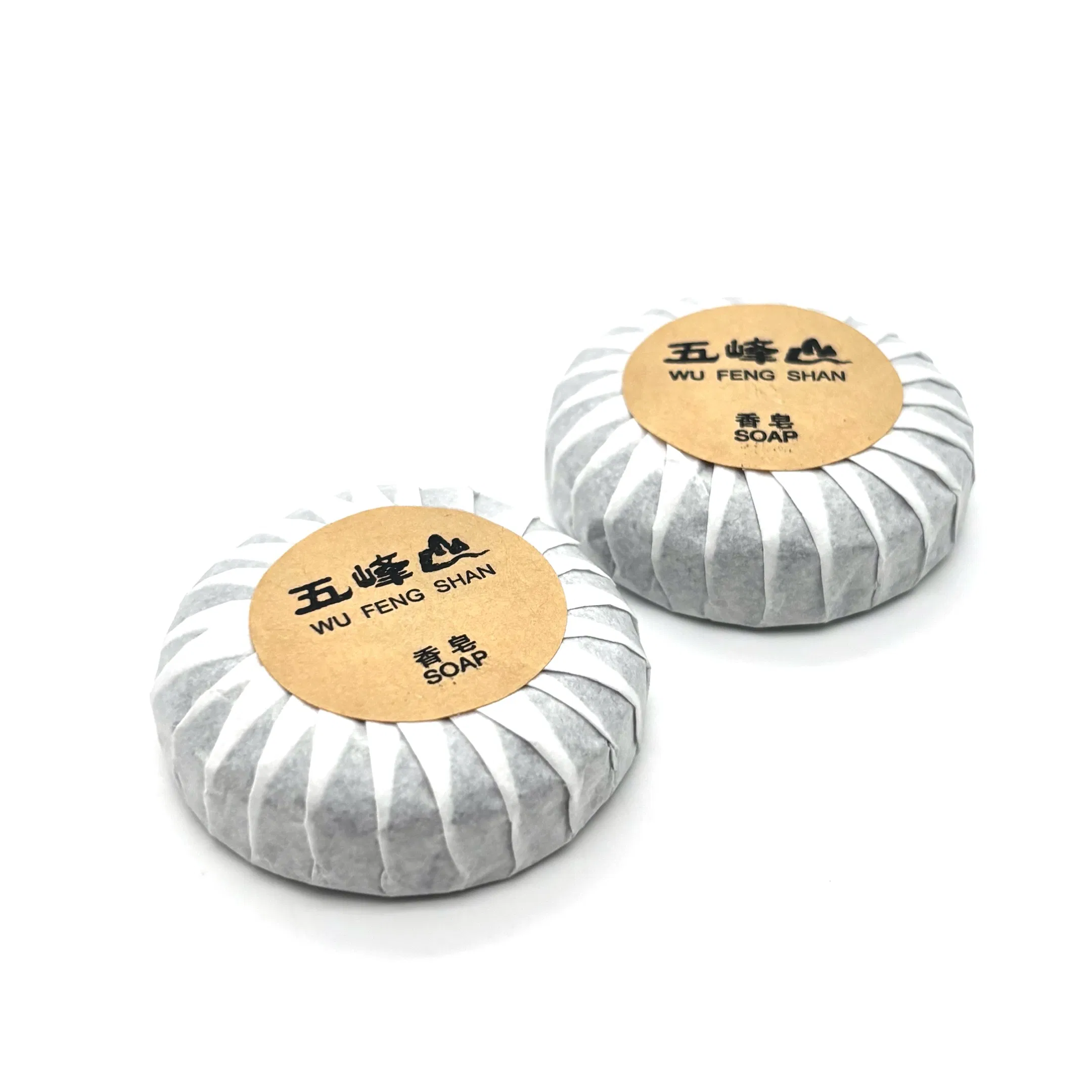 20g Round Bamboo Charcoal Soap Laminated Paper Packaging with Kraft Paper Label 03