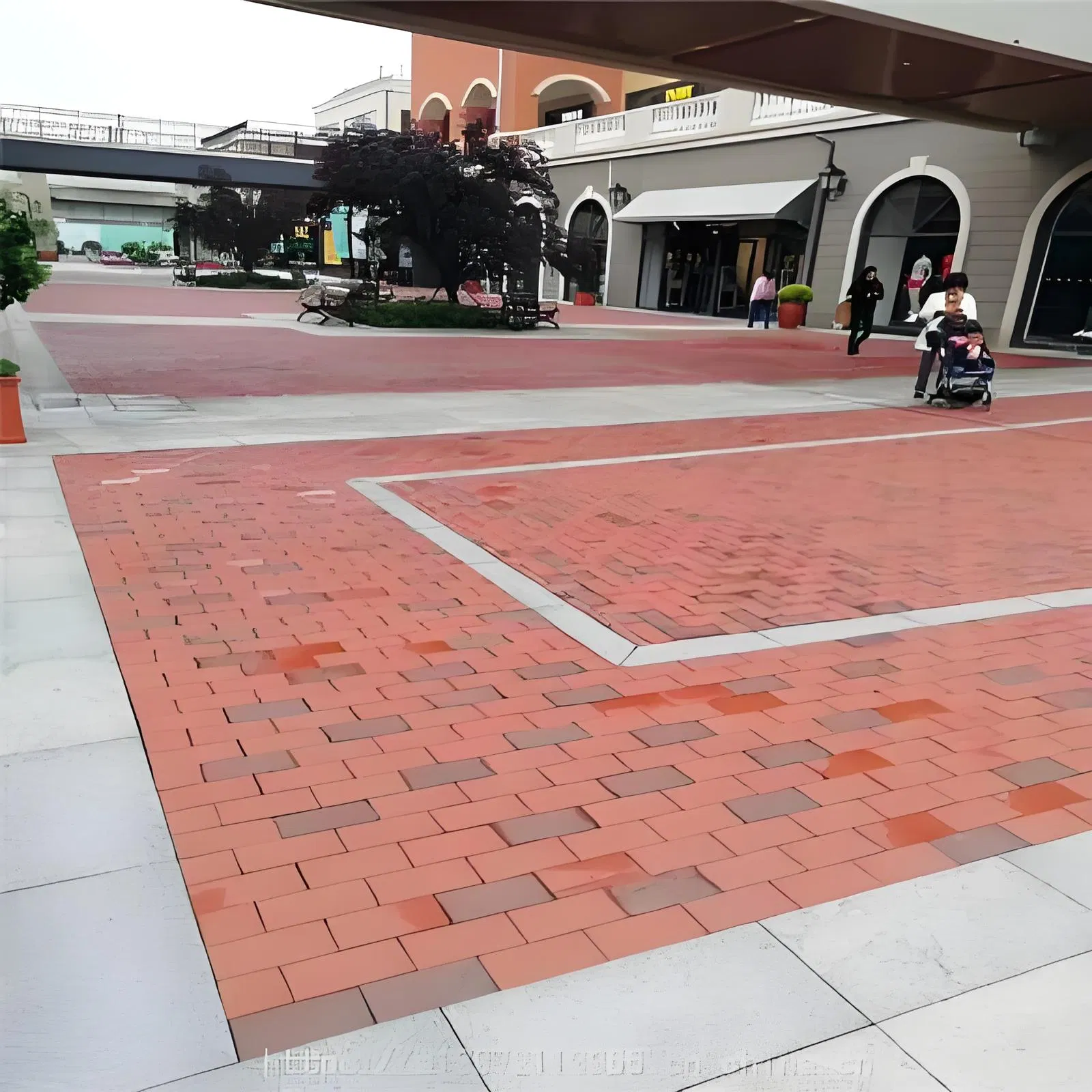 Fire Square Exterior Wall Floor Reclaimed Herringbone Gray Pattern Porcelain Tile Paver Garden Granite Clay Real Paving Stone Block Brick for Garden Edging