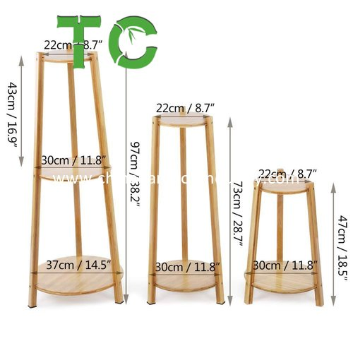 Wholesale Bamboo Plant Flower Stand Rack, Portable 2-Tier Corner Plant Shelf Rack Plants Display Shelf, Wooden Planter Pots Organizer Flower Pot Display