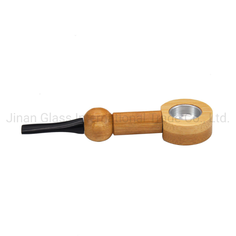 Tobacco Pipes Wood Pipe with Metal Bowl Glass Pipe Smoking Water Pipe