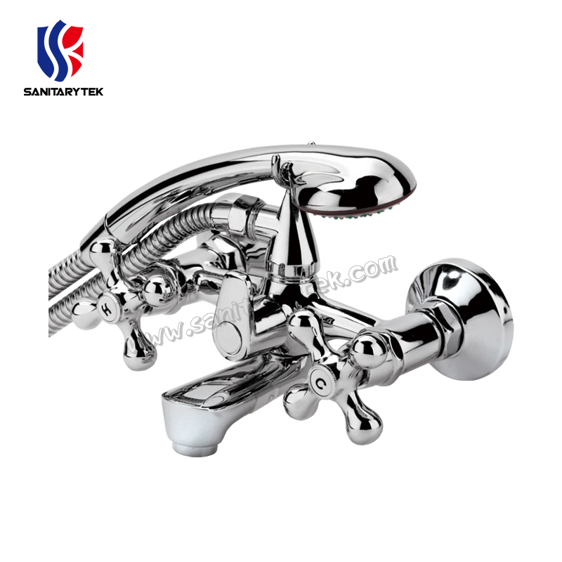 Смеситель для раковины двухрукояточный хром