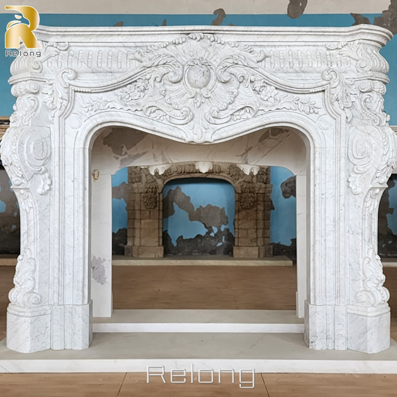 Home Decorative Natural Modern Stone Marble Mantel Fireplace