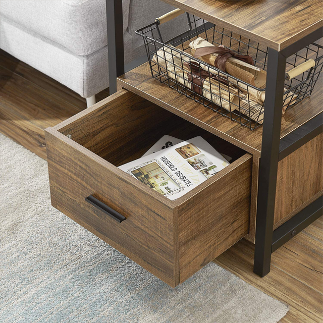 Диван деревянный с боковыми столиками для гостиной спальни