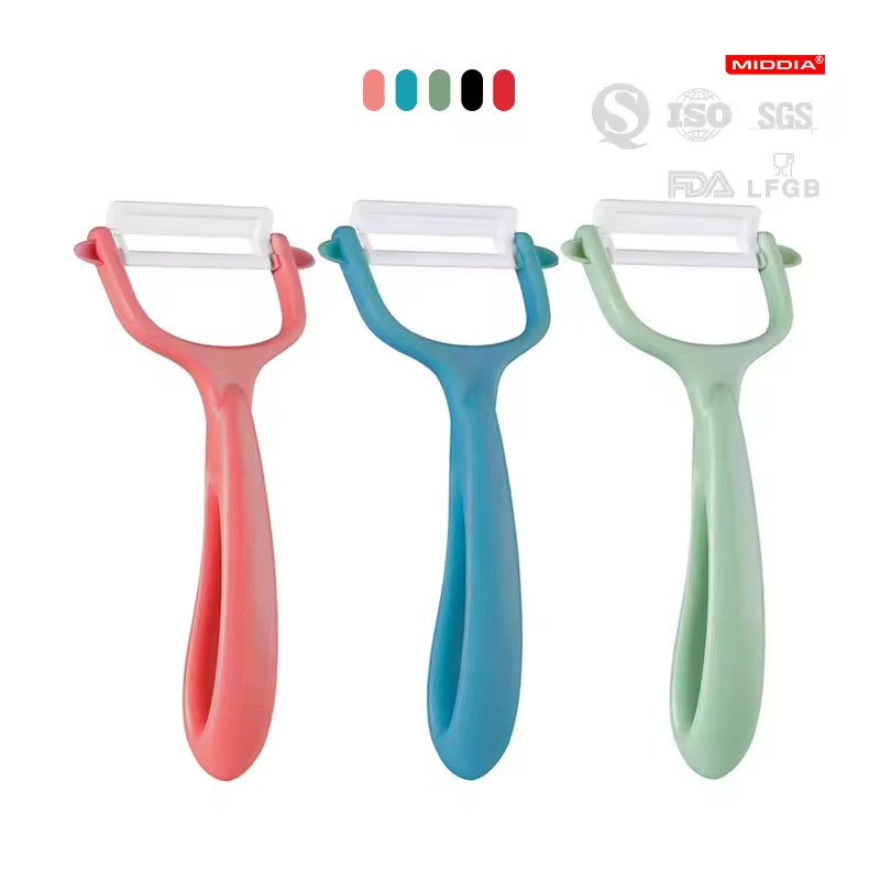 Middia Hot Selling Fashionable Zirconia Black Blade Ceramic Fruits and Fancy Vegetables Peelers