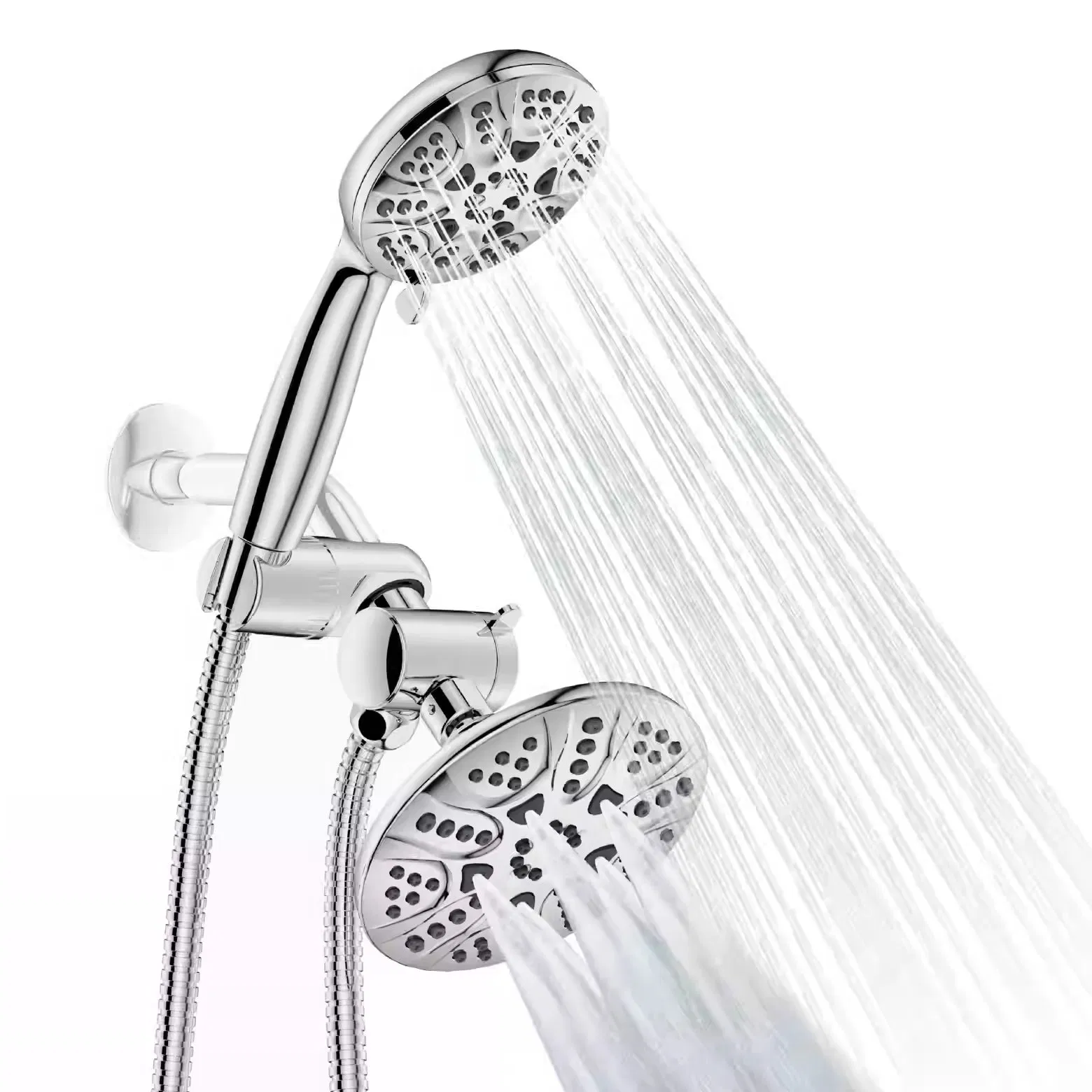High-Efficiency Eco-Friendly Shower Combo, Rainfall Overhead Shower + Detachable Self-Clean Handshower