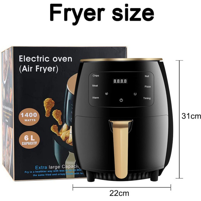 6L 8L Electric Digital Air Fryer Oven with Cooking Preset Rotisserie Dehydrator Oil Less Cooker Multi-Function Air Fryer Toaster