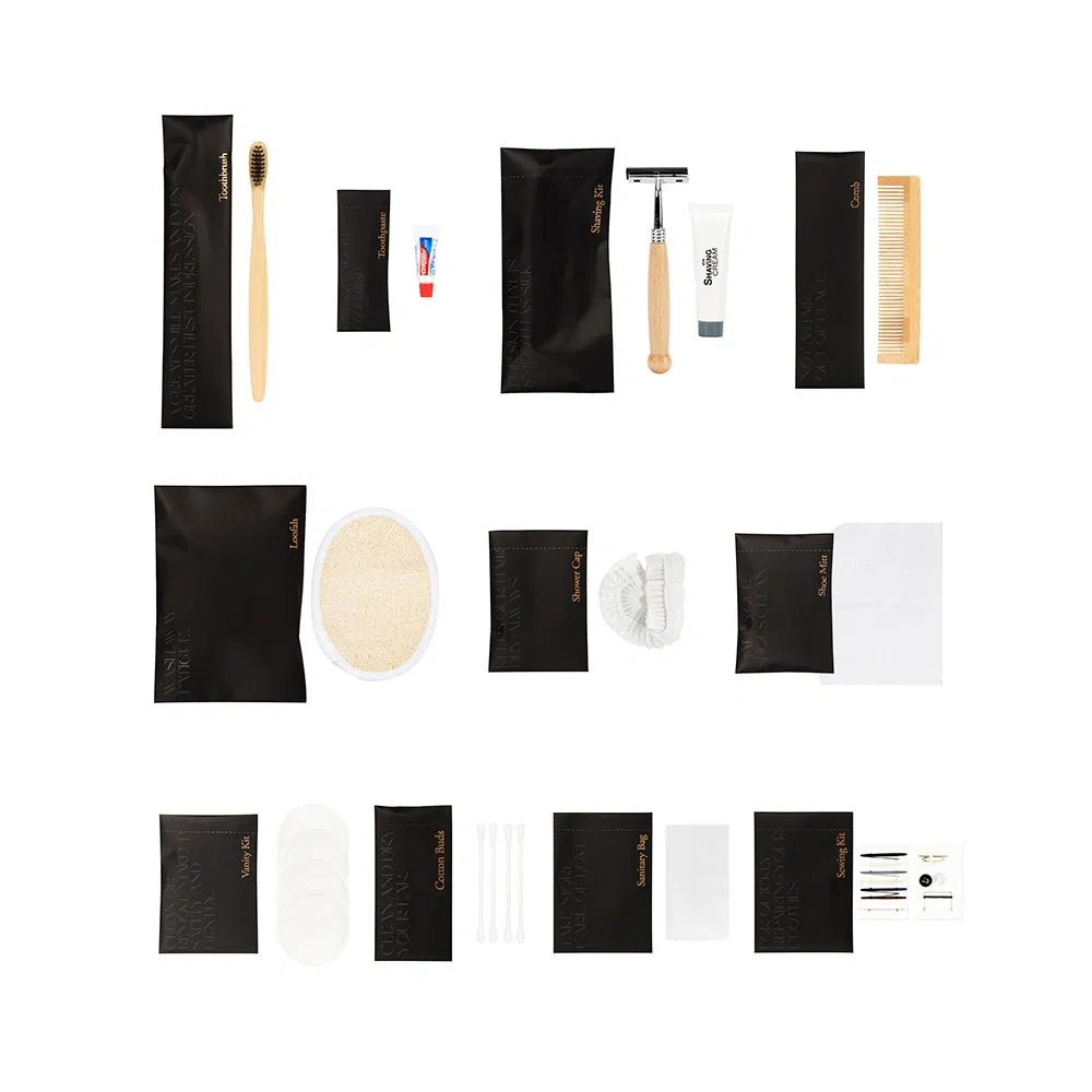 Customized Hotel Travel Use Disposable Sewing Kit in Stone Paper Sachet