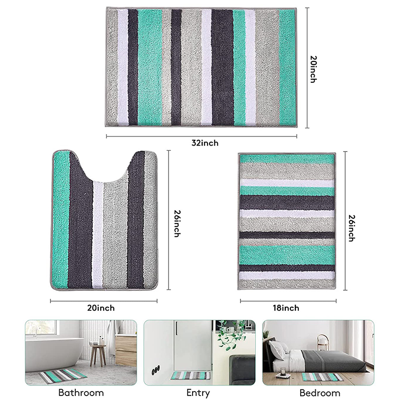 Toilet Rug Non Slip Shaggy Chenille Bath Shower Rugs Plush Bathroom Rugs