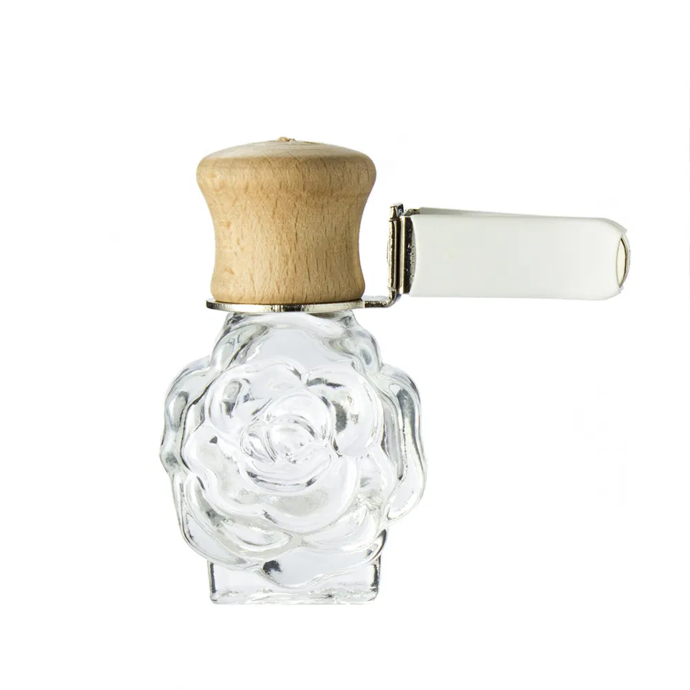 Glass Jar Crystal Glass Diffuser Car Perfume Hanging Bottle Car Air Refreshner with Wooden Cap