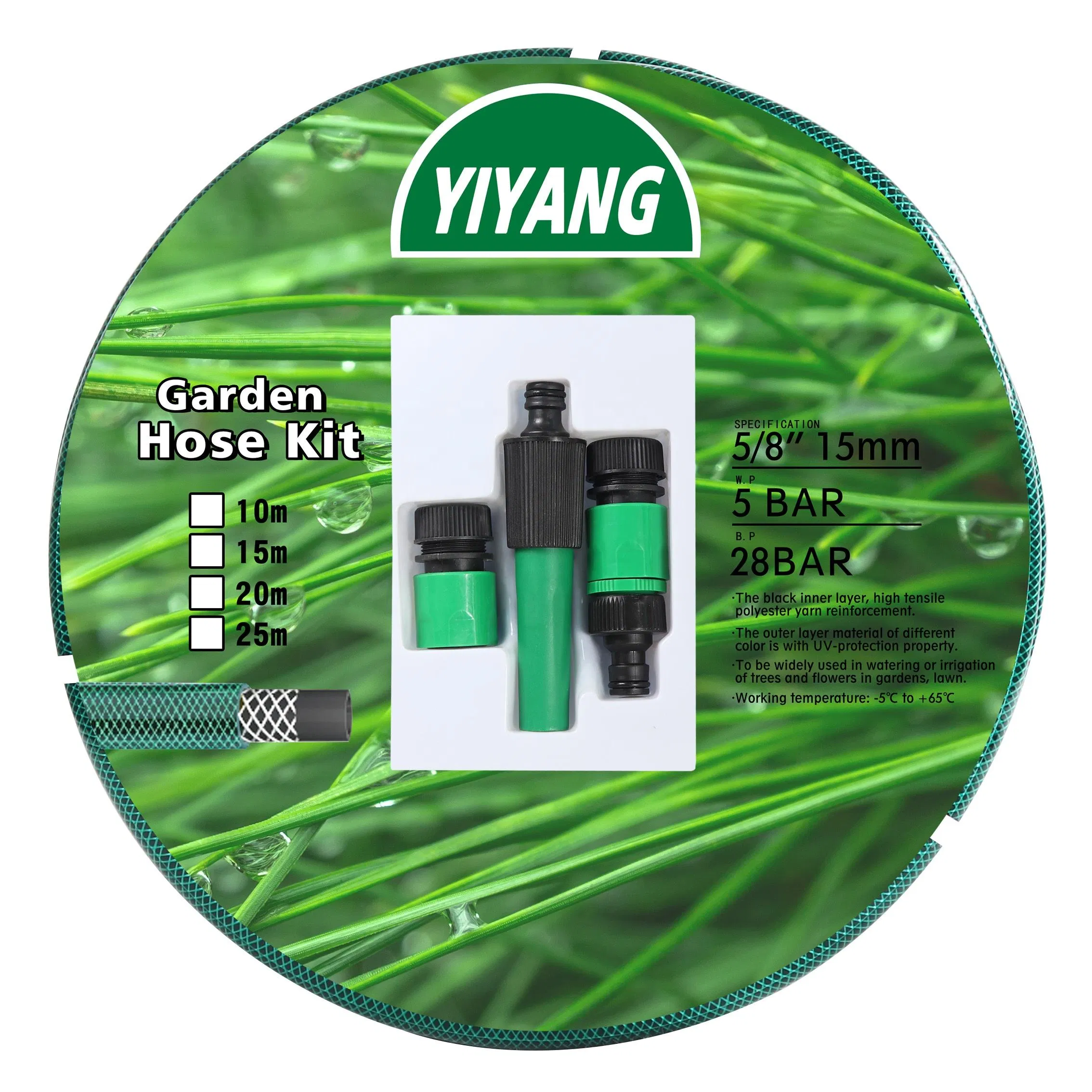 1/2 12mm Flexible Water PVC Garden Hose with Fittings