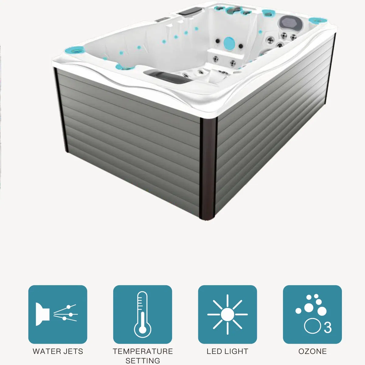 4-местный уличный джакузи SPA с гидромассажем