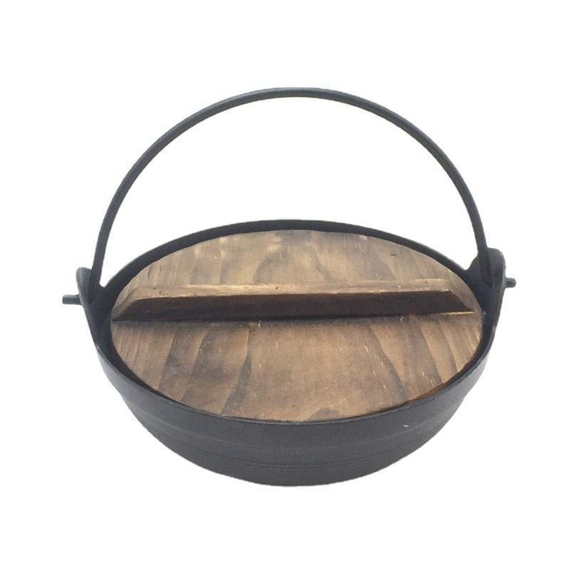 Threaded Hanging Pot Aluminum Die-Cast One-Piece Pot with Wooden Lid Zihe Kitchen