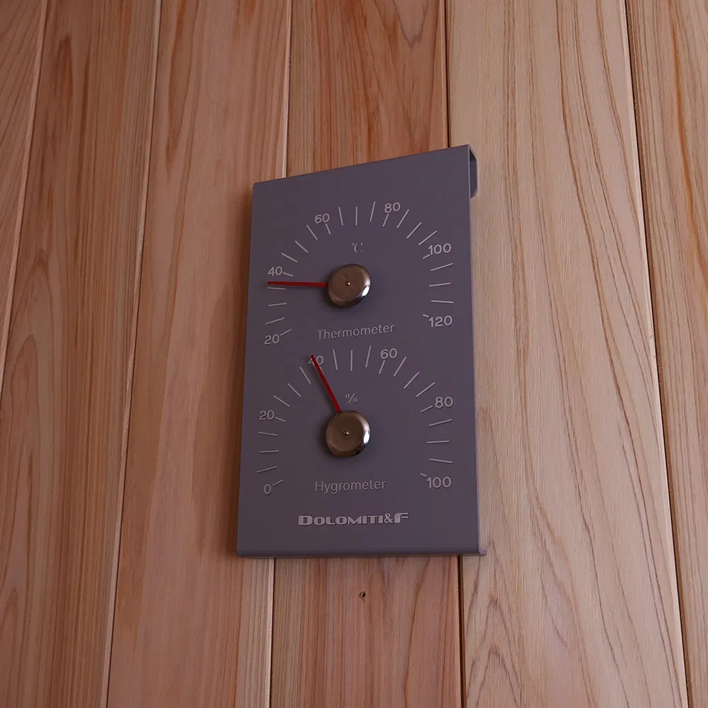 Sauna Room Accessory Kit 4-Piece Bucket Ladle Humidity Gauge & Hourglass