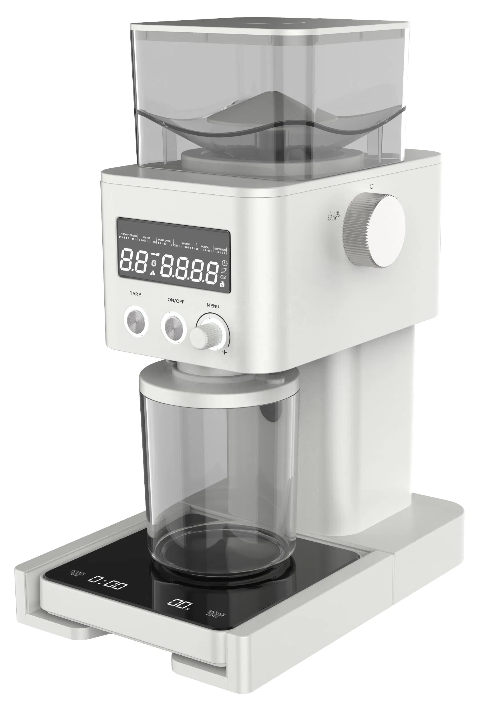 Electric Coffee Grinder with LED Screen & Scale Device, Coffee Grinder, with 31 Precise Settings, for Espresso Drip and French Press, Stainless Steel