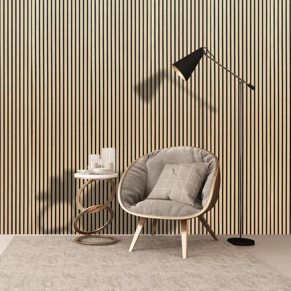 Th-Star Absorbing High Density Decorative Acoustic Panel Wood Veneer for Building Materials