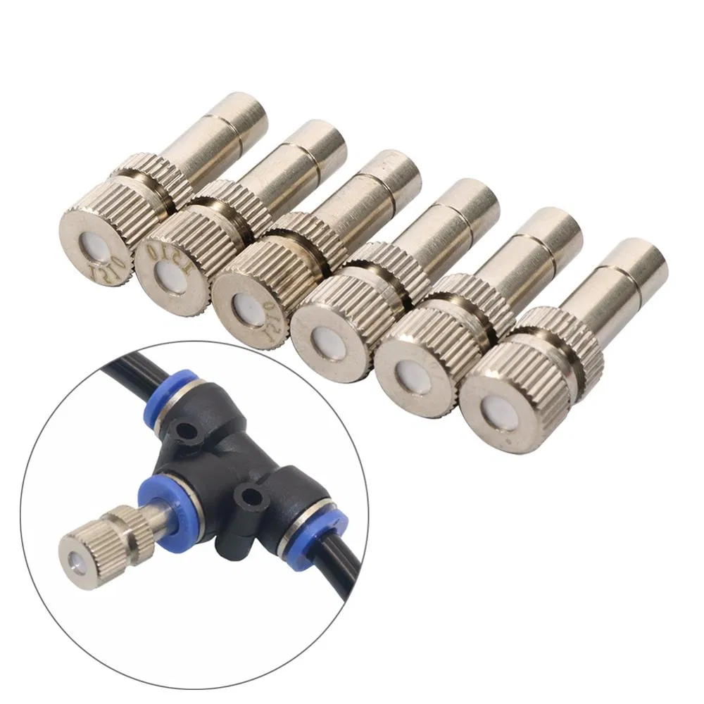 0.1-0.8 mm Fine Atomization Brass Nozzle Low Pressure Fogger Micro Factory Cooling Sprayer Misting Nozzle