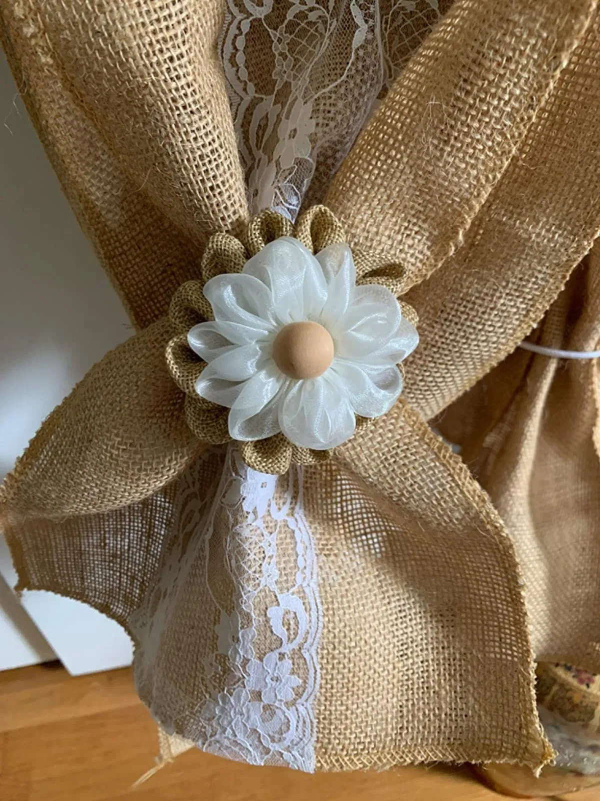 12X108 Inch White Lace Wedding Party Burlap Table Runner