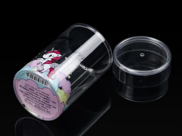 Custom Cylinder Round Packaging for Cosmetic Powder Puff (Plastic box )