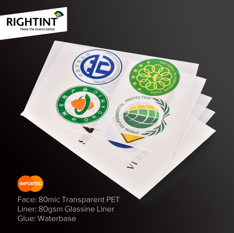High Quality Shanghai Transparent Rightint Carton A4, OEM Destructible Adhesive Label Sticker