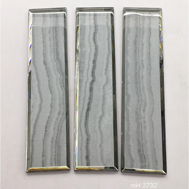 Стеклянная мозаика Purple Gold Line, 75x300 мм