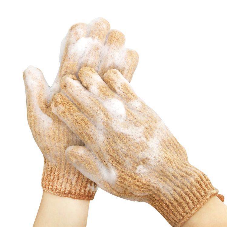 Wholesale Nylon Knitted Body Shower Scrub Custom Bath Exfoliating Gloves