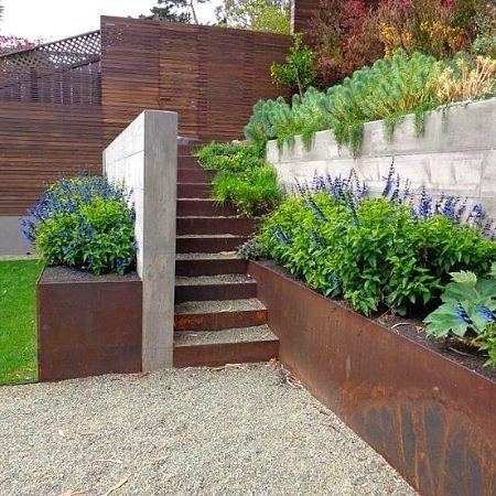 Rustic Metal Garden Landscape Border Corten Steel Lawn Edging