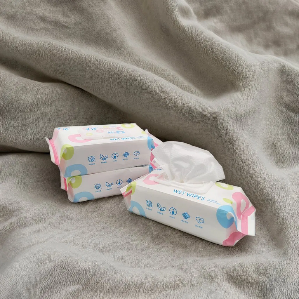 Eco-Friendly Sensitive Skin Wet Wipes Soft pH Balanced Cotton Flushable Organic Biodegradable Baby Wet Wipes