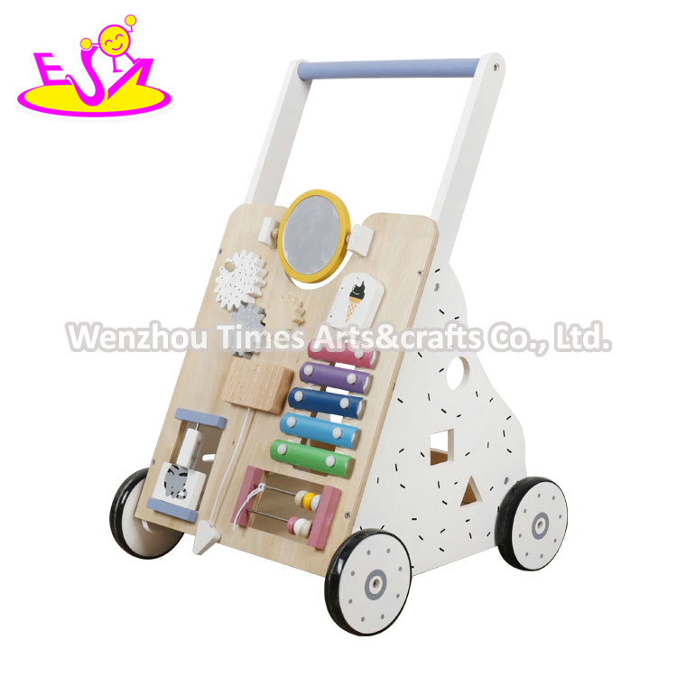 New Design Early Learning Wooden Push Along Activity Walker Toys for Kids W16e159b