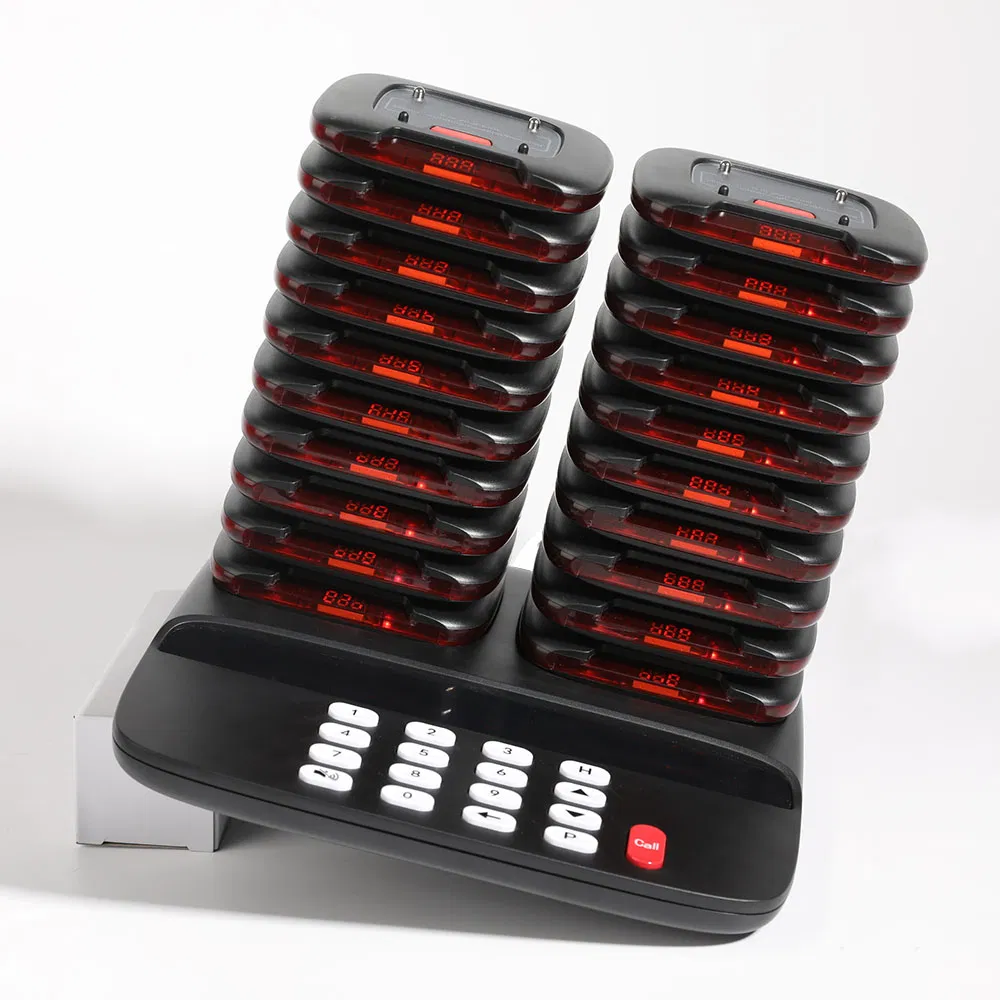 QC05 Wireless Guest Queue Calling Restaurant Pager System, 20 Food Truck Beepers Buzzers