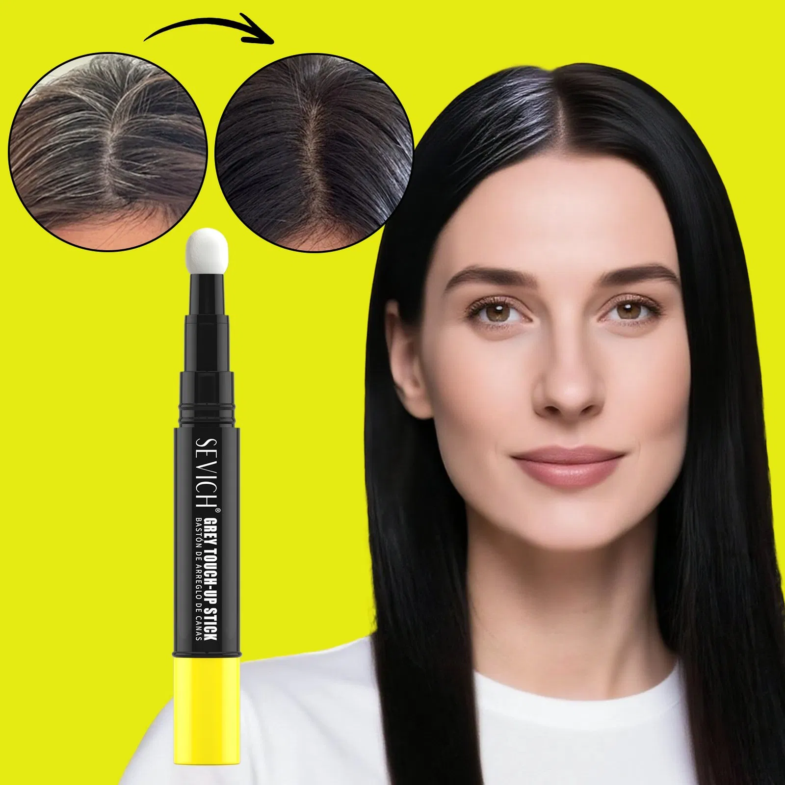 Custom Logo Waterproof Root Touch up Concealer Cover Grey Hair Pen Quick 3-Color Black Hair Dye Cream Stick
