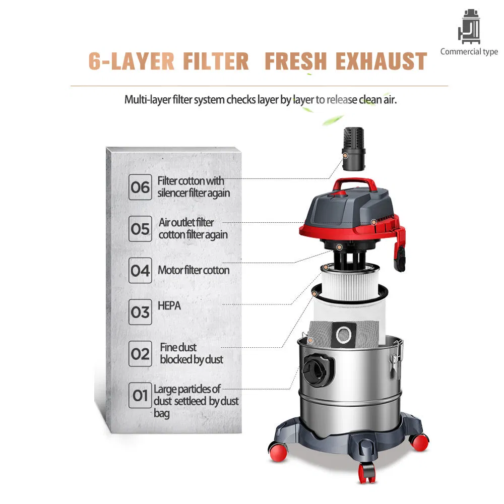 Jienuo 20L/5.2 Gallon Professional Vacuum Cleaner for Carpet Cleaning Machine with Wet and Dry and Blower Function