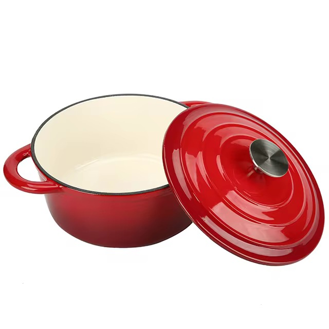 20cm 2.5L Enameled Round Cast Iron Casserole Dish