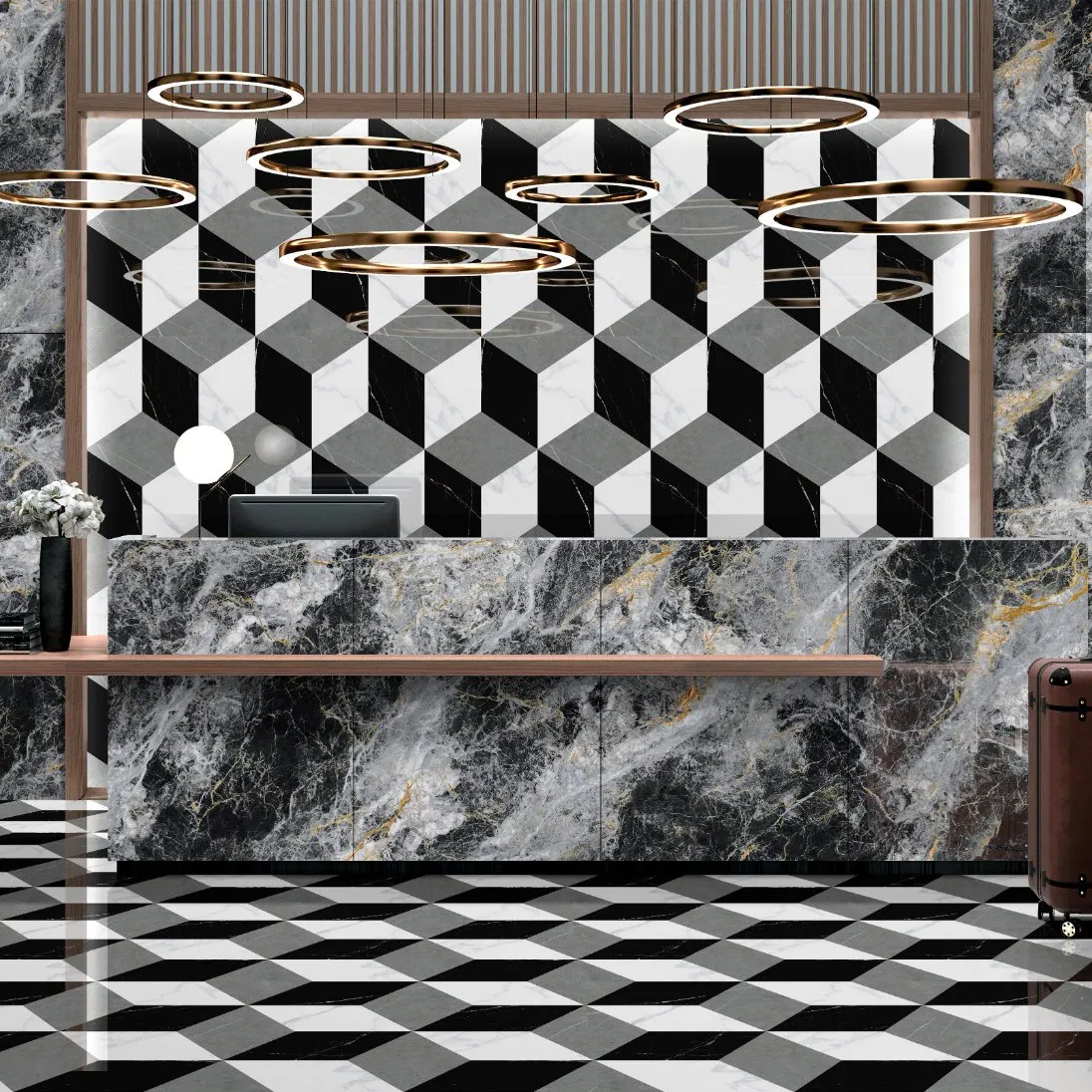 Luxury Porcelain Glazed Polished Tile Design for Decoration 750X1500mm