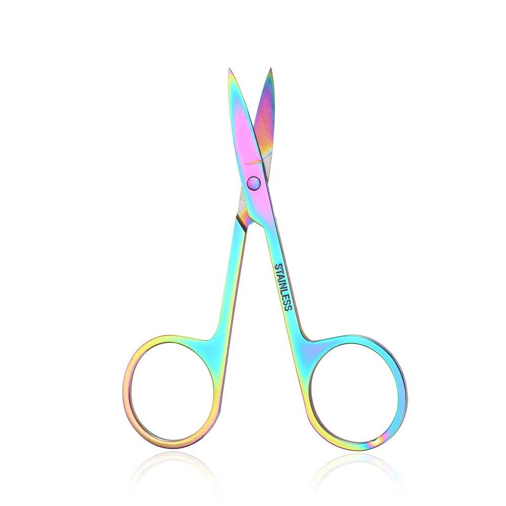 Color Titanium Stainless Steel Nose Hair Eyelash Grooming Scissors Eyebrow Barber Nail Art Tailor Scissor